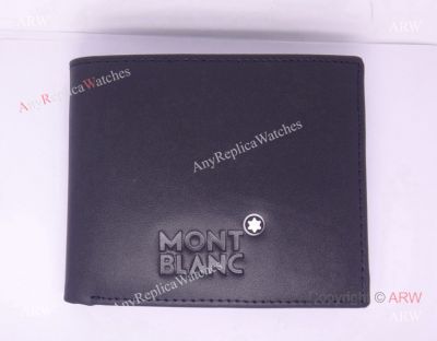 Mont Blanc Wallet Replica Black Real Leather Wallet 16-009
